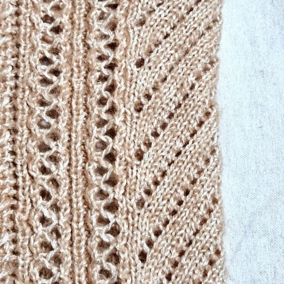 White House Black Market Heathered Coral Fold Down Collar Back Tie Knit Sweater - Picture 6 of 11